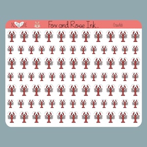Crawfish Planner Stickers⎮ Crayfish Icon Stickers for Planners and Calendars⎮ Louisiana Stickers ⎮ Mini Crawfish Sticker