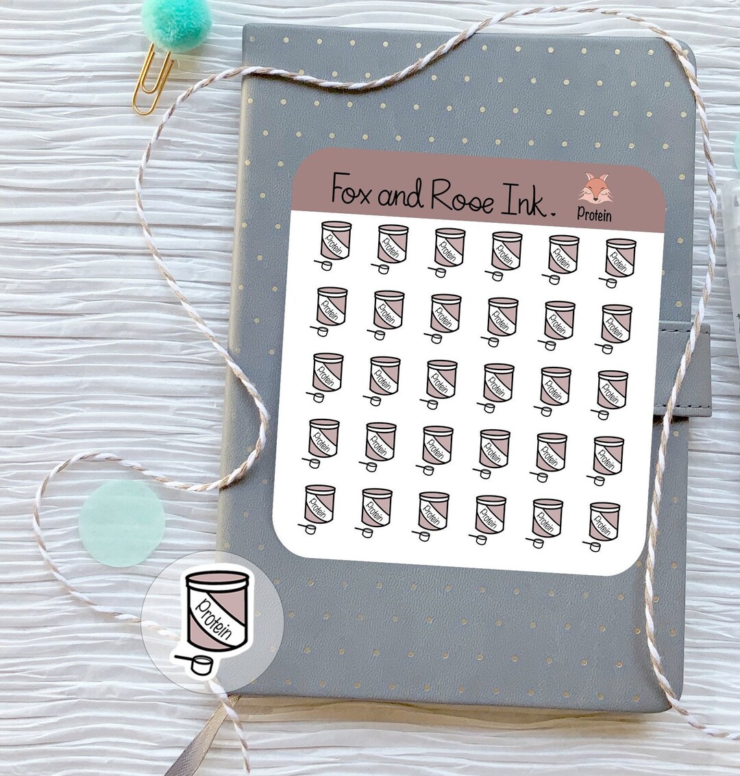 Protein Stickers/ Planner Stickers Sheet/ Protein Powder Stickers for ...