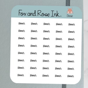 dinner planner stickers etsy