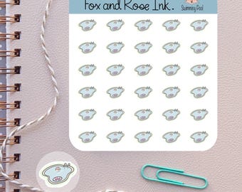 Swimming Pool Planner Stickers⎮ Pool Icons for Planners and Calendars⎮Swimming Stickers⎮ Summer Planner Stickers