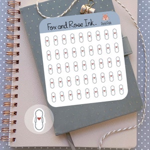 Period Pads Planner Stickers⎮ Period Stickers for Planners and Calendars⎮Menstrual Cycle Stickers⎮ Period Tracker Stickers