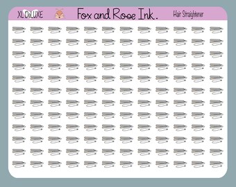 Hair Straightener Planner Stickers⎮ Flat Iron Icon Stickers for Planners and Calendars⎮ Fox and Rose Ink Stickers Sheet⎮ For Erin Condren