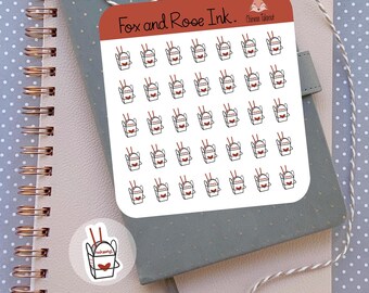 Chinese Takeout Planner Stickers⎮ Asian Food Icon Stickers for Planners and Calendars⎮ Cute Food Stickers⎮ Dinner Planner Stickers Sheet