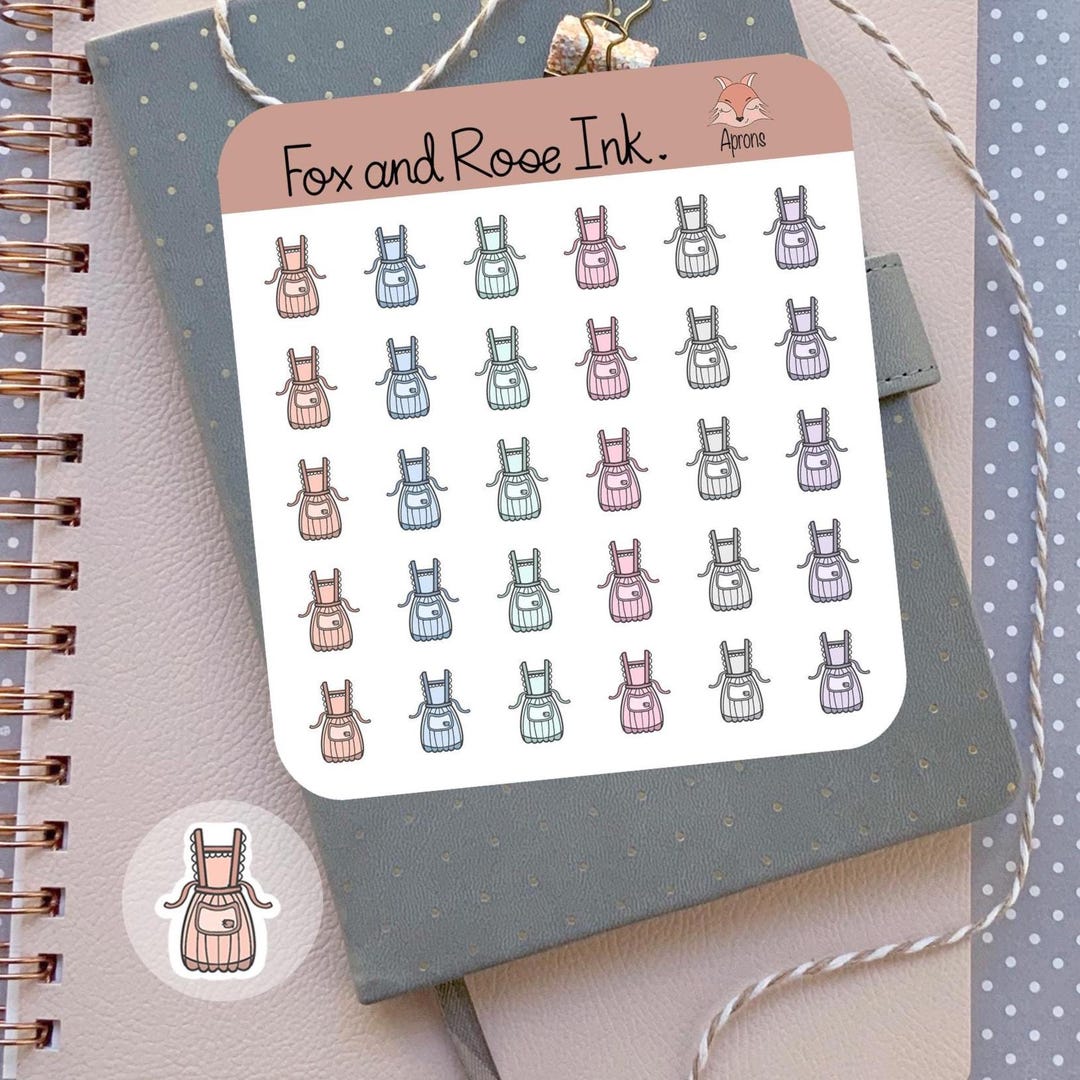 Apron Planner Stickers⎮ Apron Icons for Planners and Calendars⎮ Baking ...