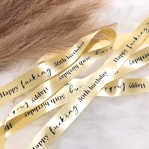 Rubans imprimés « Joyeux anniversaire » 25 mm pour toutes les occasions | Ruban personnalisé pour anniversaire