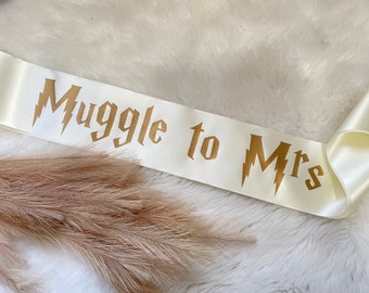 Muggle to Mrs | Soon to be Bride Sash | Bridal Sash | Personalized Sash