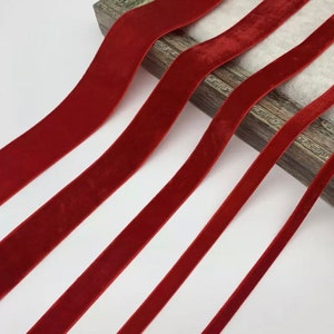 Burgundy Ribbon Wired and Waterproof Velvet 2.5 Christmas Ribbon