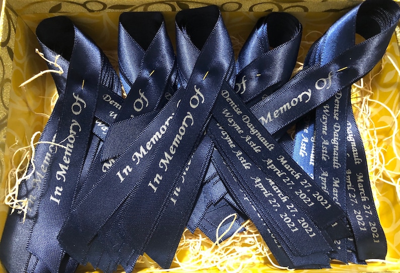 Awareness Ribbon, Memorial Pin Ribbons, Custom Printed Funeral Ribbon ...