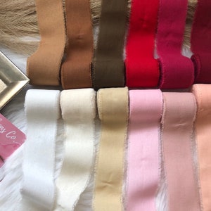 Ruban de coton à bords effilochés de 38 mm pour l'artisanat de bouquets de faire-part de mariage