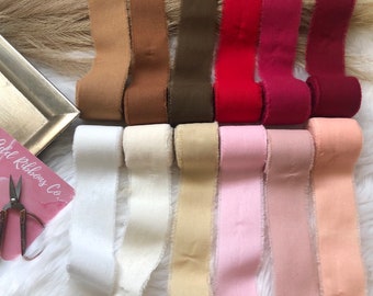 38mm Frayed Edged Cotton Ribbon for Wedding Invitation Bouquets Crafts