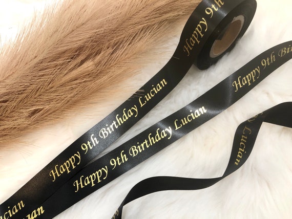 Nastri di buon compleanno da 25 mm Nastri stampati personalizzati per ogni  occasione / Nastro personalizzato per bomboniere, souvenir di battesimo -   Italia