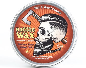 Organic Men's Pomade, Beard and Hair Wax for Men, Handmade Lox Battle Wax Pomade, Grooming Gift, All Natural Pomade, Hairstyle For Men