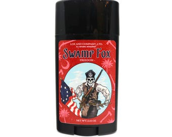 Swamp Fox Natural Deodorant: Declaration of Independence, Oak Moss, American Whiskey Scent, Aluminum Free