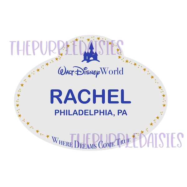Custom Sticker - 2”x2” or 3”x3” Walt Disney World Name Tag Sticker - Custom Disney Sticker Personalized Stickers Custom Weatherproof Sticker