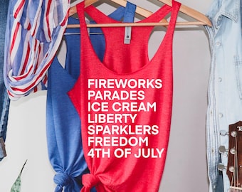 Feuerwerk Paraden Eis Freiheit Wunderkerzen Freiheit 4. Juli Frauen Tank, Retro Amerika Fourth Of Juli Vaterländischen USA Unabhängigkeitstag