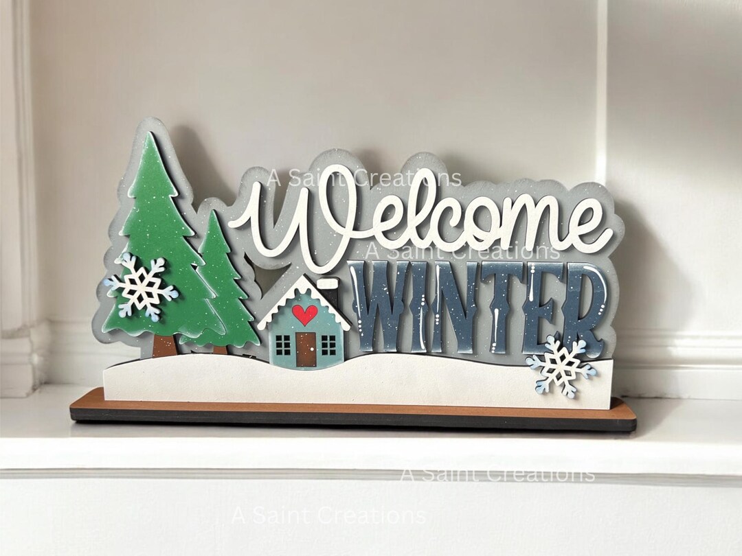Simple Winter Sign DIY Kit or Finished Winter Word Sign, Winter Decor, Wood Winter Sign ...