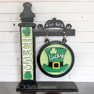 Painted Seasonal Interchangeable Sign, Seasonal Sign, Decorative Post, Tabletop Sign, Interchangeable Sign, Interchangeable Insert,