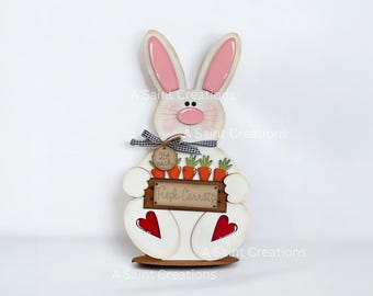 Painted or DIY Kit Easter Bunny, Easter Decor, Easter Bunny, Spring Decor, Bunny Shelf Sitter,Easter Shelf Sitter, Easter Tiered Tray