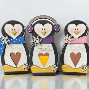 Penguin Votive Holder, Christmas Votive Holder, Penguin Decor, Christmas Decor, Winter Decor Christmas Shelf Sitter, Christmas Candle Holder