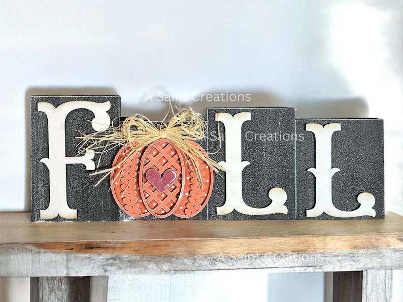 Fall Word Signs DIY Kit or Finished Fall Word Sign, Fall Decor, Wood Fall Sign, Word ...