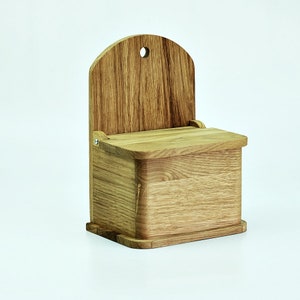 Oak salt box wooden salt jar made from solid oak