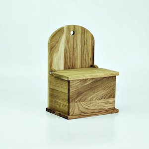 Oak salt box wooden salt jar made from solid oak