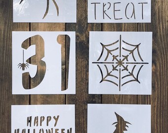Resting Witch Face Sign Vinyl Stencil Halloween Stencil DIY Vinyl Stencil for Wood Sign DIY Wood Sign Kit Vinyl Stencil Halloween Sign Decal