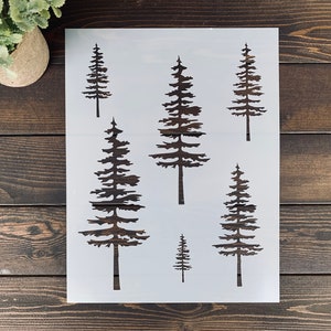 Stencil, Skinny Tree Stencil Sheet, Tree Stencil, Christmas Tree Stencils, Evergreen Tree Stencil, Farm Fresh Trees Stencil,