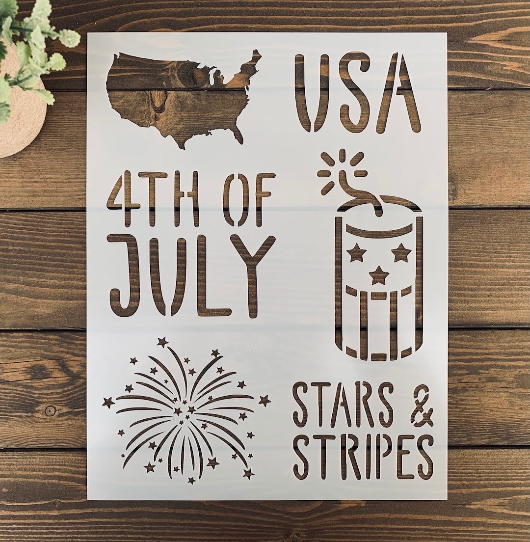 Stencil, Reusable 4th of July Stencil Sheet, Summer Stencil, Mini Sign ...