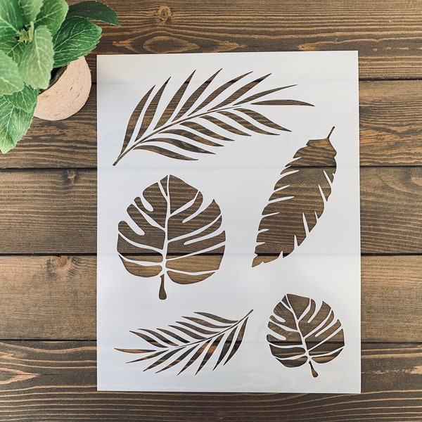 Palm Leaf Stencil Etsy