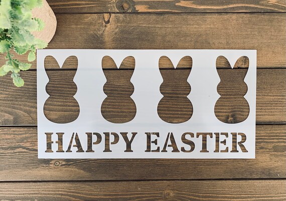 Stencil Reusable Happy Easter Stencil Easter Stencil Easter Etsy