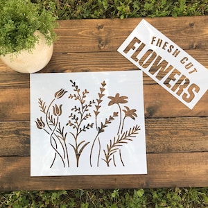 Reusable Wild Flowers Stencil, Flower Stencils For Painting, Mother’s Day Stencils, Reusable Floral Stencils, Flower Stencil for wood signs