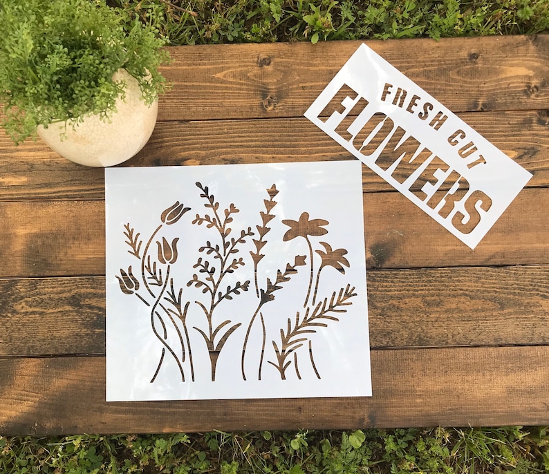 Reusable Wild Flowers Stencil Flower Stencils for Painting Etsy
