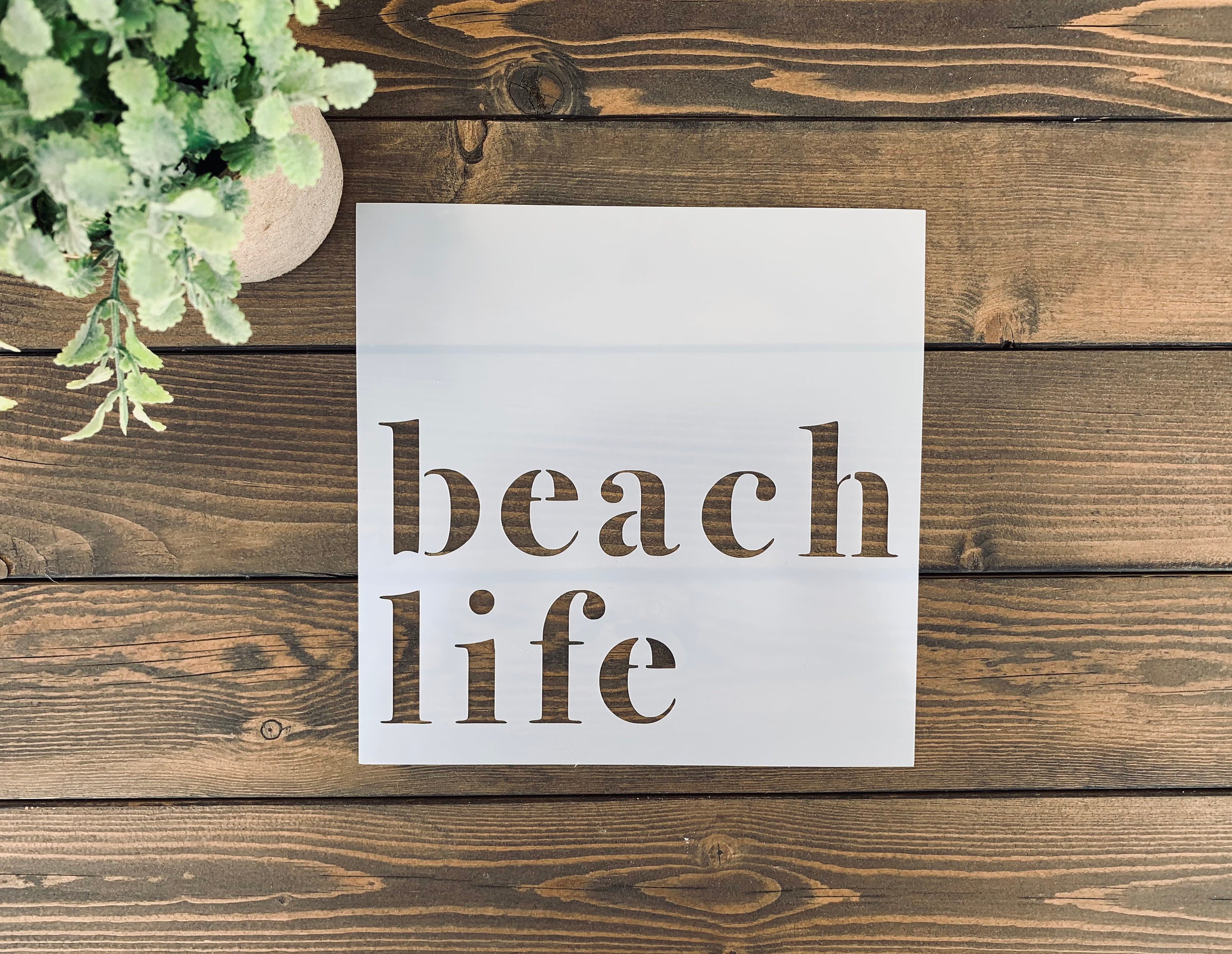 Stencil Reusable Beach Life Stencil Beach Stencil Summer Etsy