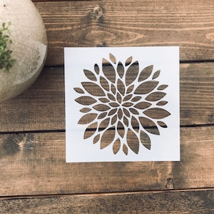 Dahlia Mum Stencil, Flower DIY Craft Stencil