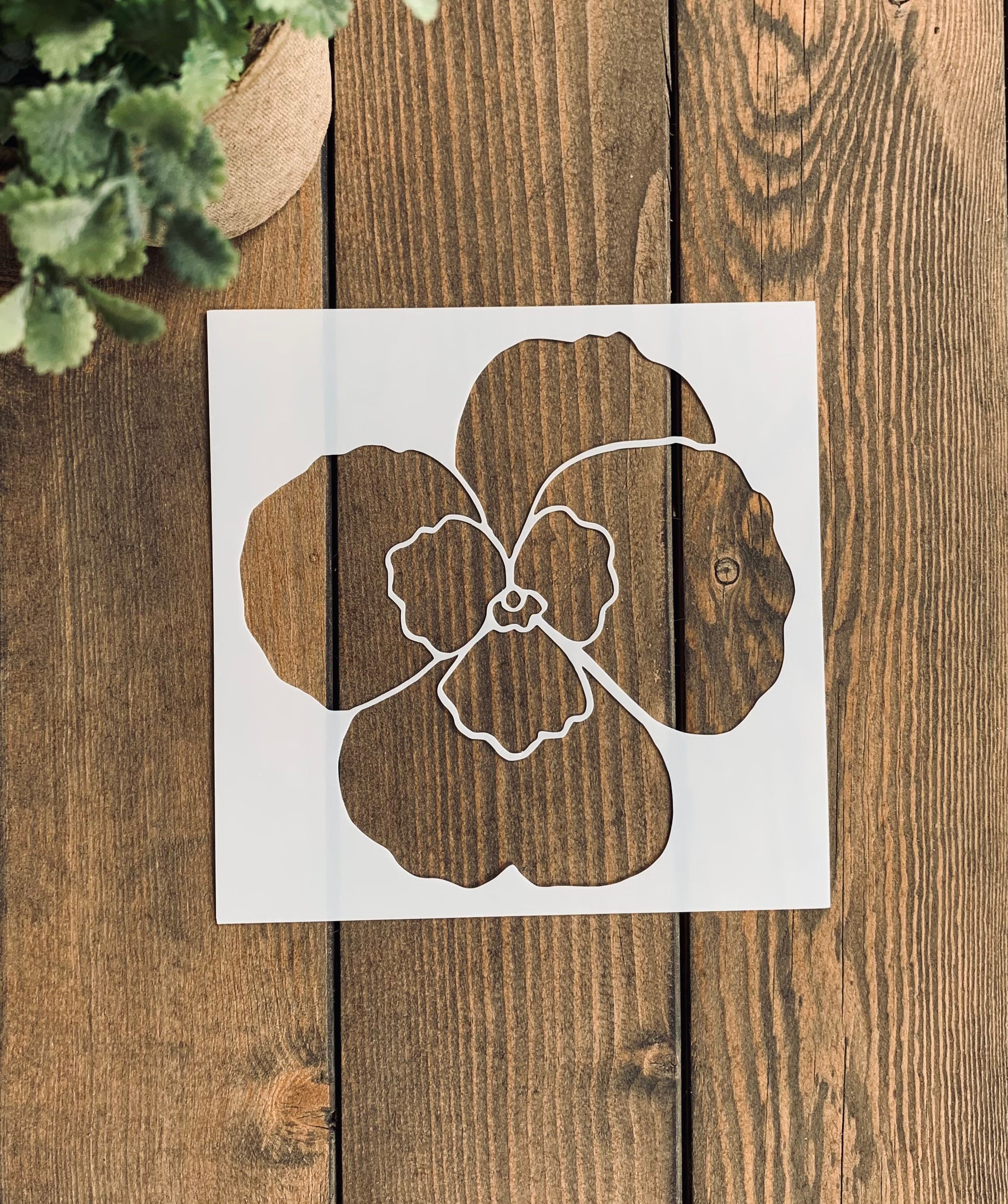 Stencil Pansy Stencil Flower Stencil DIY Peony Gift For Etsy