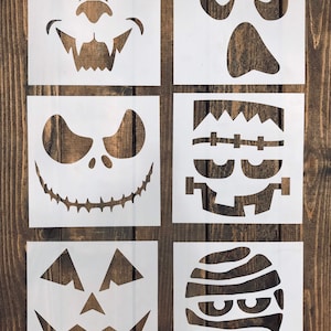 Stencil, Halloween Stencil Bundle, Frankenstein Face Stencil, Ghost Face Stencil, Jack O Lantern Stencil, Werewolf Stencil