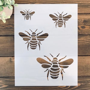 Stencil, Reusable Bee Stencil, Spring Stencil, Bumblebee Stencil, Honeybee Stencil, Flower Stencil, Springtime Stencil