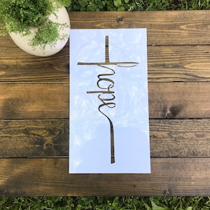 Reusable Hope Cross Stencil ***NOT A SIGN****