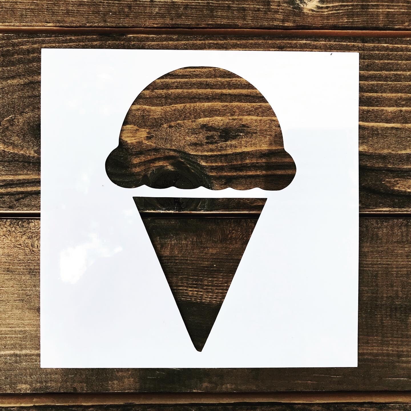 stencil-reusable-ice-cream-cone-stencil-summer-mini-sign-etsy