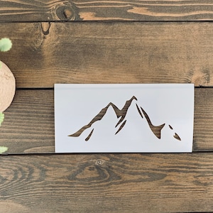 Stencil, Reusable Mountain Stencil, Mountain Range Stencil, Mountain Silhouette Stencil, Mountain Top Stencil, Camping Stencil