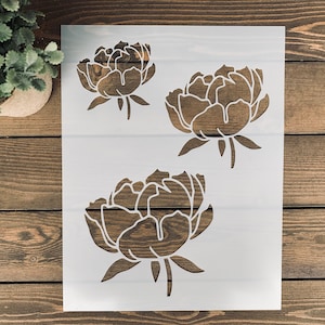 Stencil, Reusable Peony Stencil Sheet, Wild Flower Stencil, Spring Stencil, Spring Themed Stencil, Flower Stencil, Tulip Stencil