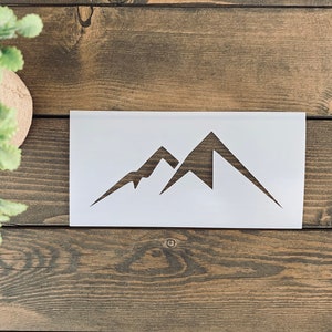 Stencil, Reusable Mountain Stencil, Mountain Range Stencil, Mountain Silhouette Stencil, Mountain Top Stencil, Camping Stencil
