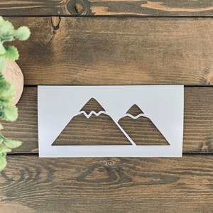 Stencil, Reusable Mountain Stencil, Mountain Range Stencil, Mountain Silhouette Stencil, Mountain Top Stencil, Camping Stencil