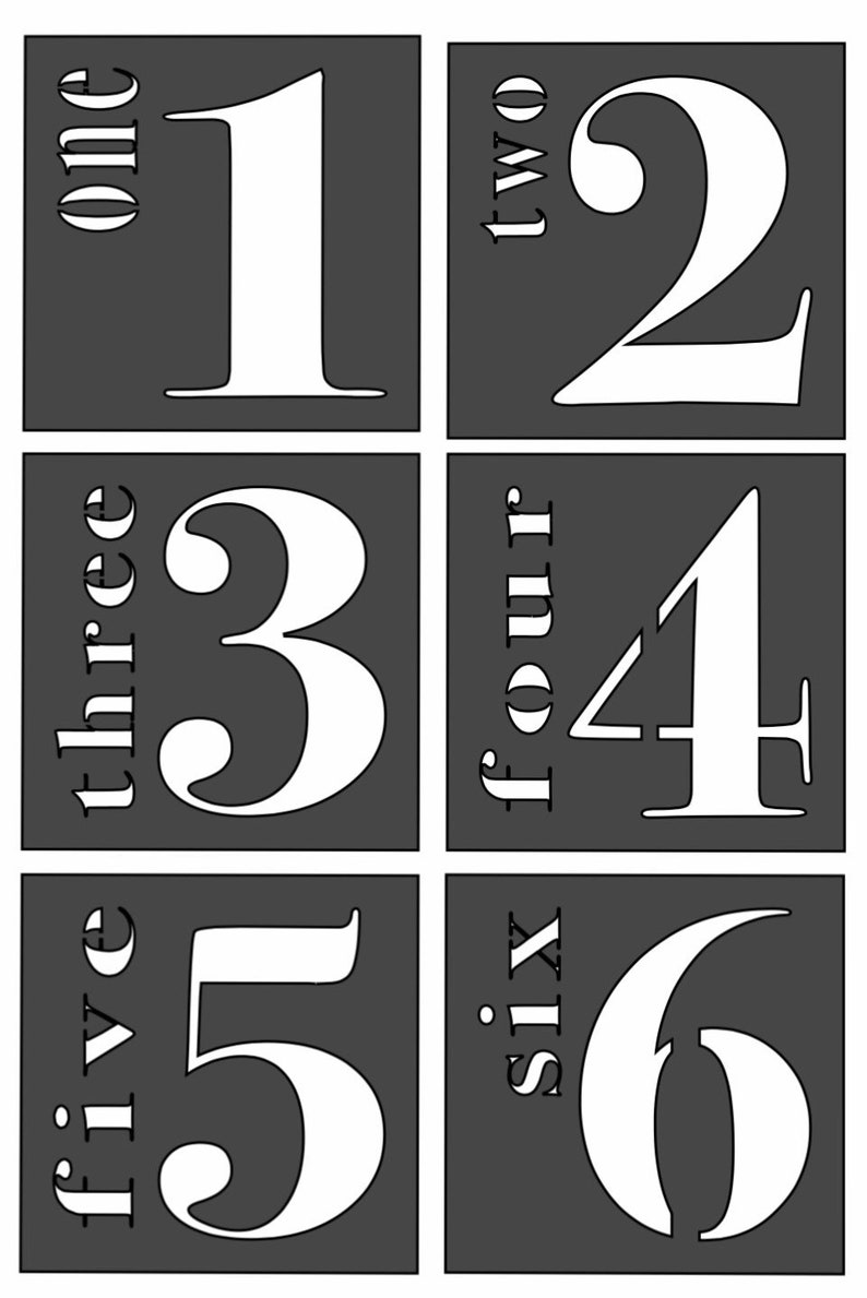 reusable number block stencil bundle etsy