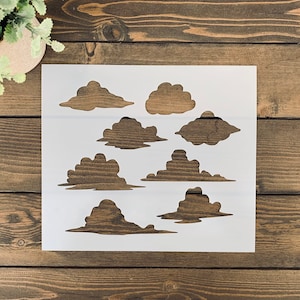 Reusable Cloud Stencil, Cloud Cookie Stencil, Airbrush Cookie Stencil, Sky Stencil, Realistic Cloud Stencil, Fluffy Cloud Stencil