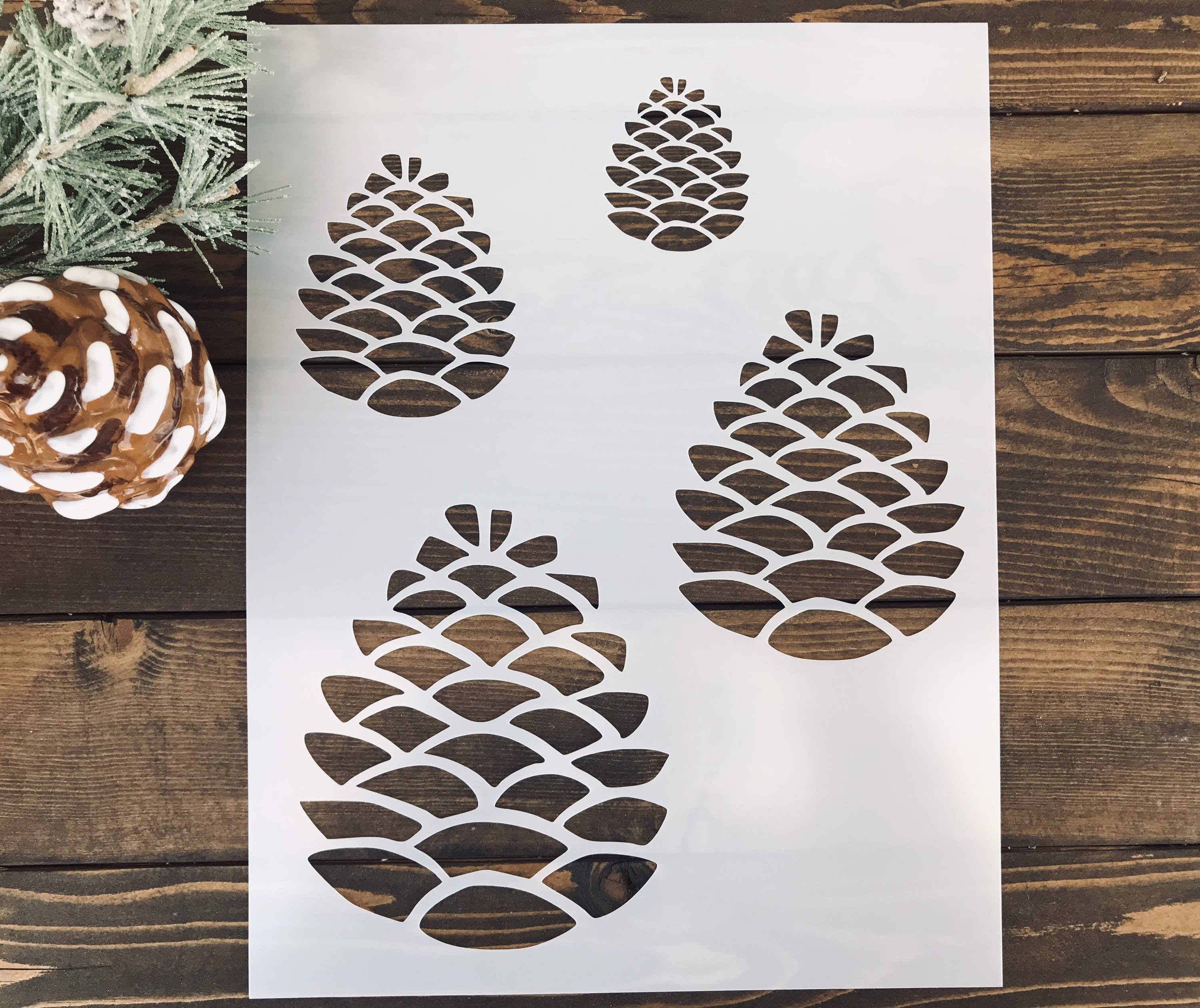 Stencil Reusable Pine Cone Stencil Christmas Pine Cone - Etsy