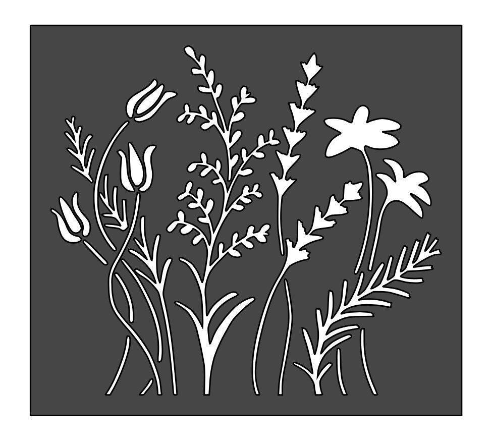 18 Reusable Wildflower Stencils Sunflower Stencils Flower Stencil Bouquet  Plants Stencils for Painting on Wood Wall Canvas, 3 X 6 V3 