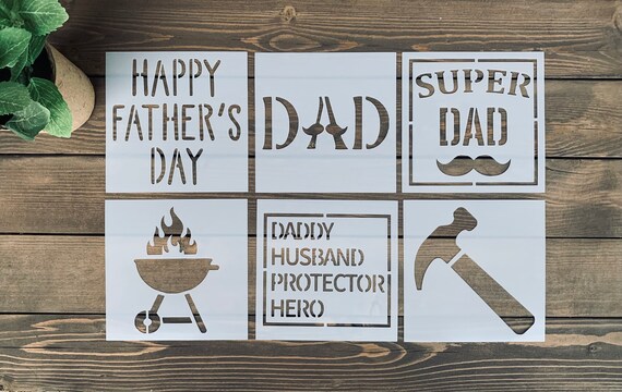 Fathers Day Stencils Fathers Day Gift Fathers Day Stencil - Etsy