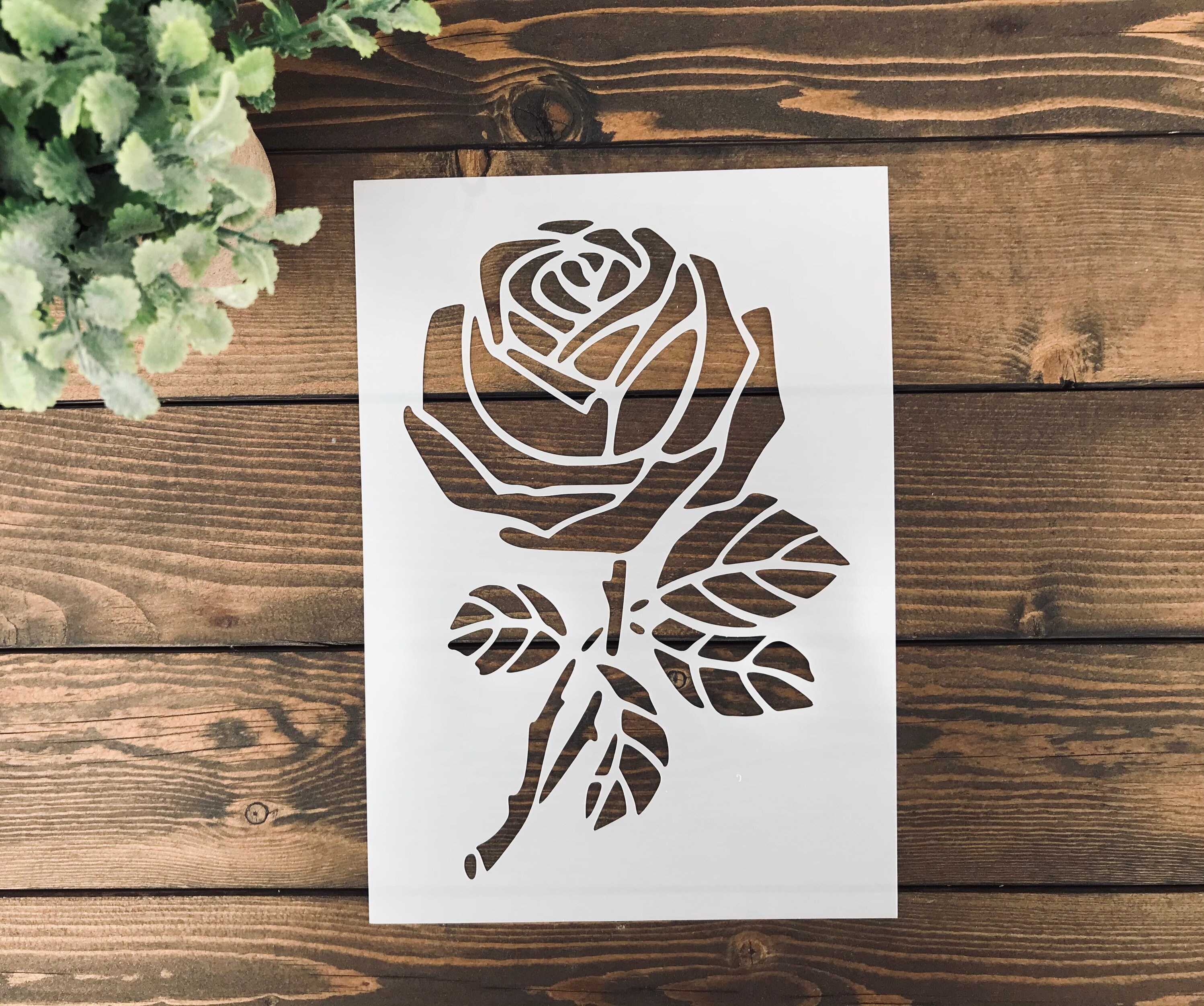 12 Large Reusable Flower Stencils for Painting Flowers Stencil